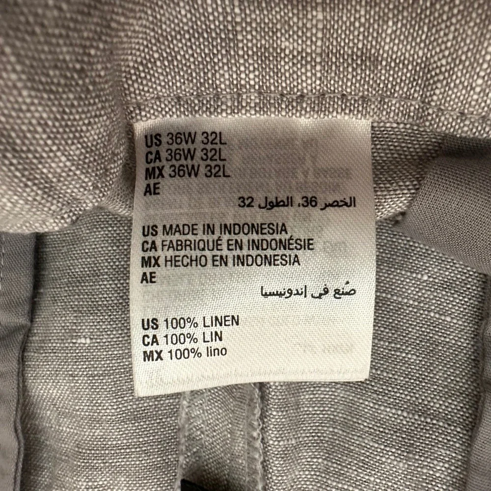 Club Room Luxury Linen Pants NWT Men 36x32 Light Grey Flat Front Resort Vacation